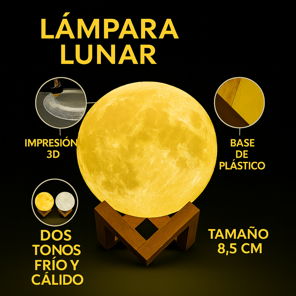Lampara Lunar Luz Ambiental Decorativa