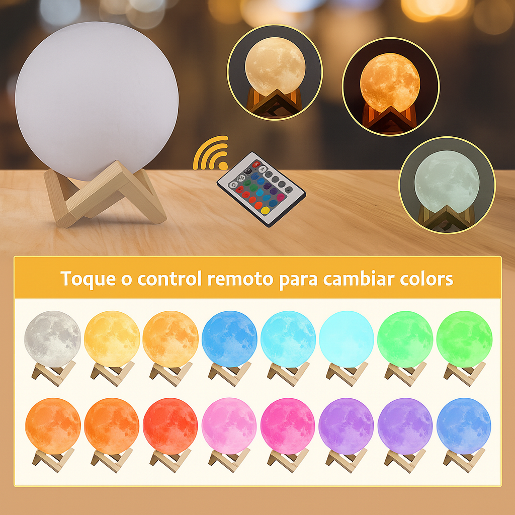 Lampara Lunar Luz Ambiental Decorativa